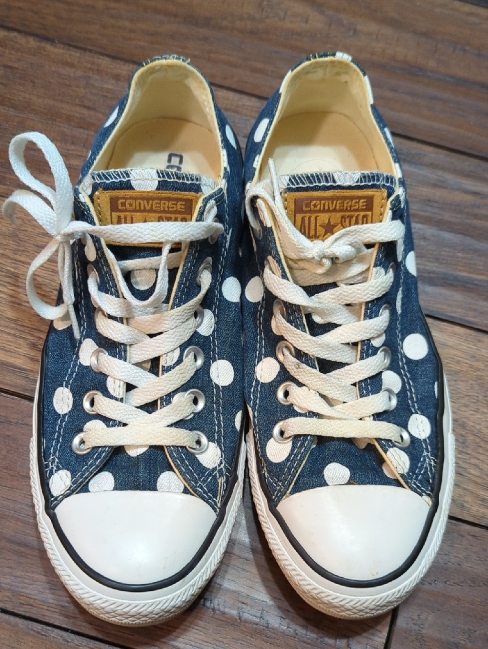 Converse Navy Polka Dot Low Top Sneakers Size 8 Women 6 Men